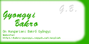 gyongyi bakro business card