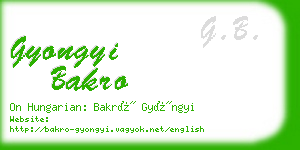 gyongyi bakro business card